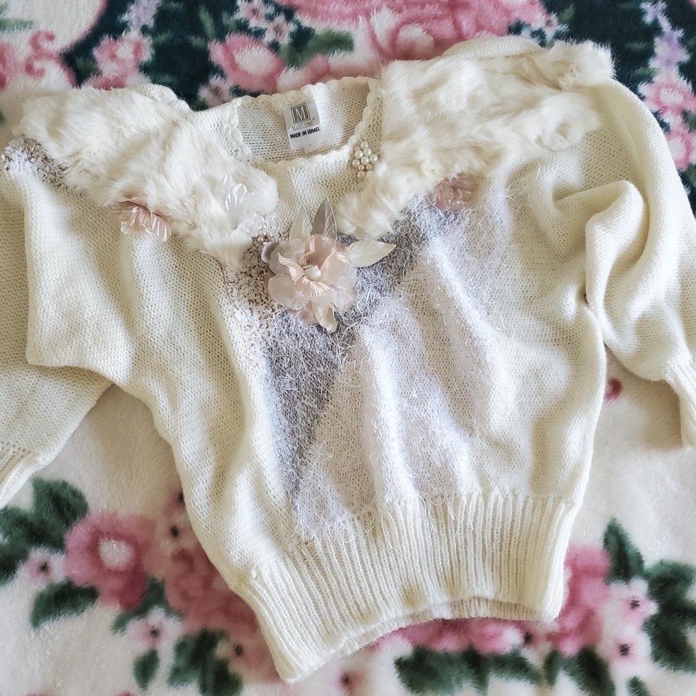 Vintage Rabbit Fur Balloon Sleeve Sweater - Picture 6 of 6
